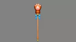 Bear  Paw Staff - bear claw scepter  -  mage weapon Low-poly 3D model