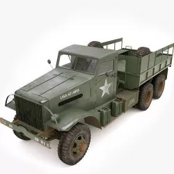 Cargo Truck US White 666 Low-poly 3D model