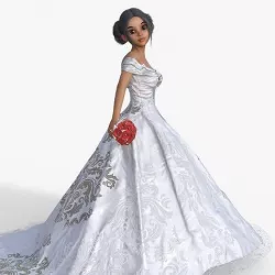 Cartoon Bride Rigged 3D model