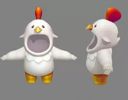 Cartoon chick costume Low-poly 3D model