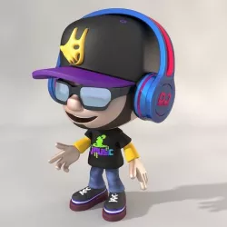 Cartoon DJ 3D model