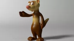 Cartoon Ferret Rigged and Animated Low-poly 3D model