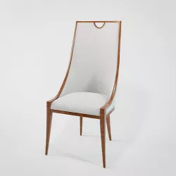 Chair dining with wooden legs and upholstery 3D model