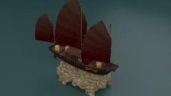 chinese junk ship 3D model