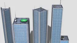 City buildings skyscrappers 8x pack Low-poly 3D model