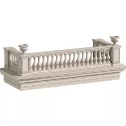 Classic balcony balustrade 3D model