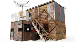 Colourful Shack Low-poly 3D model