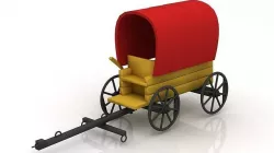 Covered Wagon Old 3D model 3D model