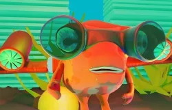 CRAPOO animated frog with goggles Low-poly 3D model