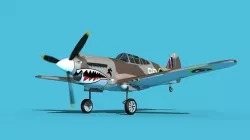 Curtiss P-40B Tomahawk V04 RAF 3D model