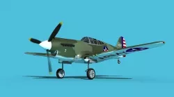 Curtiss P-40B Warhawk V04 USAAF 3D model