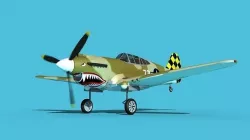 Curtiss P-40B Warhawk V05 USAAF 3D model