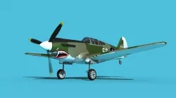 Curtiss P-40B Warhawk V06 USAAF 3D model