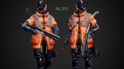Cyberpunk Bled Robot Low-poly 3D model
