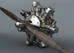 Cylinder Rotary Engine 3D model