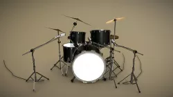 Drums drum set Low-poly 3D model