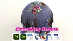 Embroidery Flower Texture for Multiple 3D Applications Texture