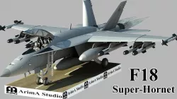 Fighter aircraft F 18 Super hornet 3D model