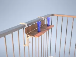 Foldable Balcony Table 3D model