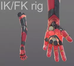 FPS hand anatomy mechanical 01 3D model