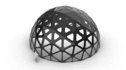Geodesic Dome with Dynamic Perforations and glass panels 3D model