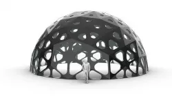 Geodesic Dome with Dynamic Perforations and glass panels 3D model