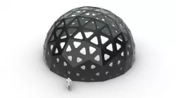 Geodesic Dome with Dynamic Perforations and glass panels 3D model