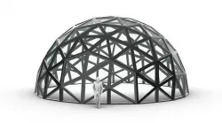Geodesic Dome with Dynamic Perforations and glass panels 3D model