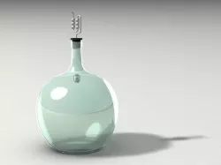 Glass wine bottle 3D model