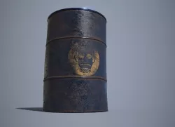 Hazardous Oil Drum PBR Game ready Low-poly 3D model