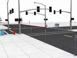 Intersection street with traffic lights 3D model