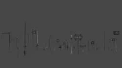 lowpoly Weapon shape set 3D model