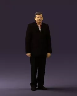 Man in black suit pink tshirt 0573 3D model