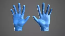 Medical Hand Gloves Low-poly 3D model