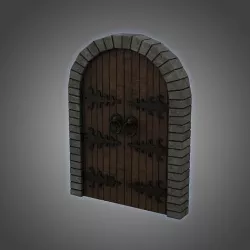 Medieval Door Double Venetian Style 3D Model Low-poly 3D model