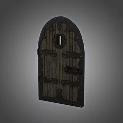 Medieval Door Strong Dungeon Steel Door 3D Model Low-poly 3D model