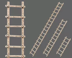 Medieval Siege Ladders Low-poly 3D model
