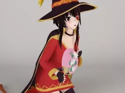 Megumin anime girl pose 05 3D model