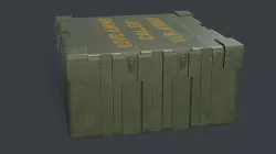 Military box low poly Low-poly 3D model