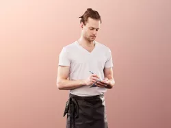 Milo 11236 - Man Bartender hipster taking order 3D model