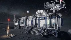 Modular Lunar Base Low-poly 3D model