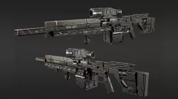 Modular Sci-fi gun Low-poly 3D model