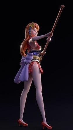 Nami Sitting 3D Printing Figurine One Piece STL Files