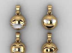  Pendants smile Low-poly 3D model