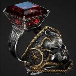 Rings garnet ring Low-poly 3D model