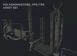 Rusty Industryal Environment Package Low-poly 3D model