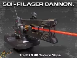 SCI - FI LASER CANNON Low-poly 3D model