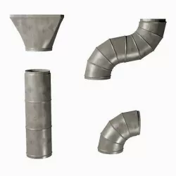Set of air conditioning pipes 3D model