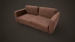 Shabby sofa Low-poly 3D model