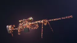 Sniper rifle CheyTac M200 Material low-poly Game 3D model